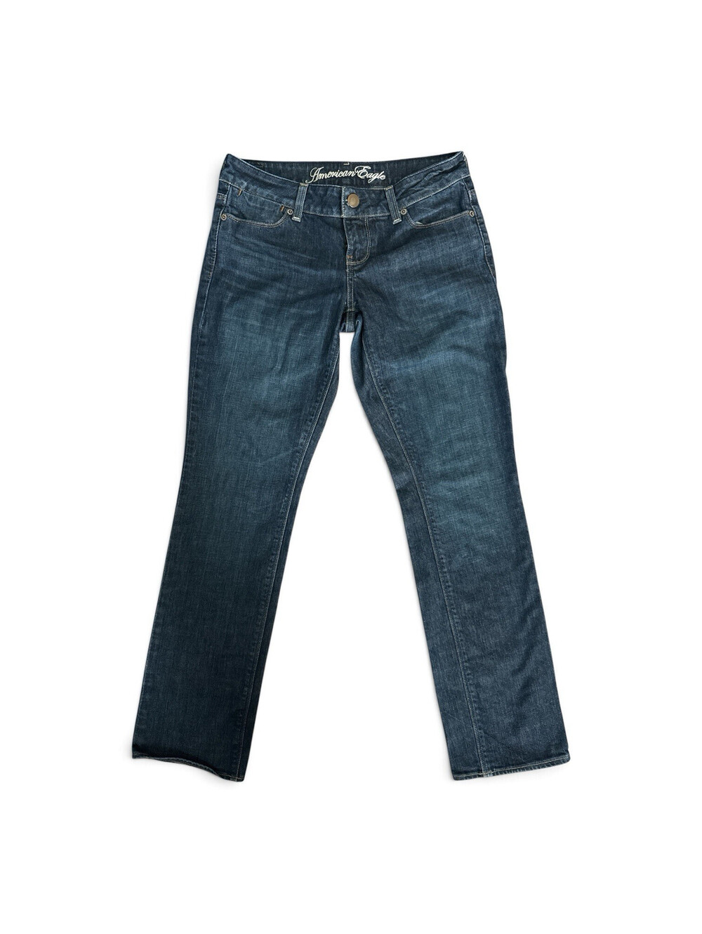 American Eagle Women's Dark Wash Skinny Jegging Jeans Blue Denim Low Rise 4
